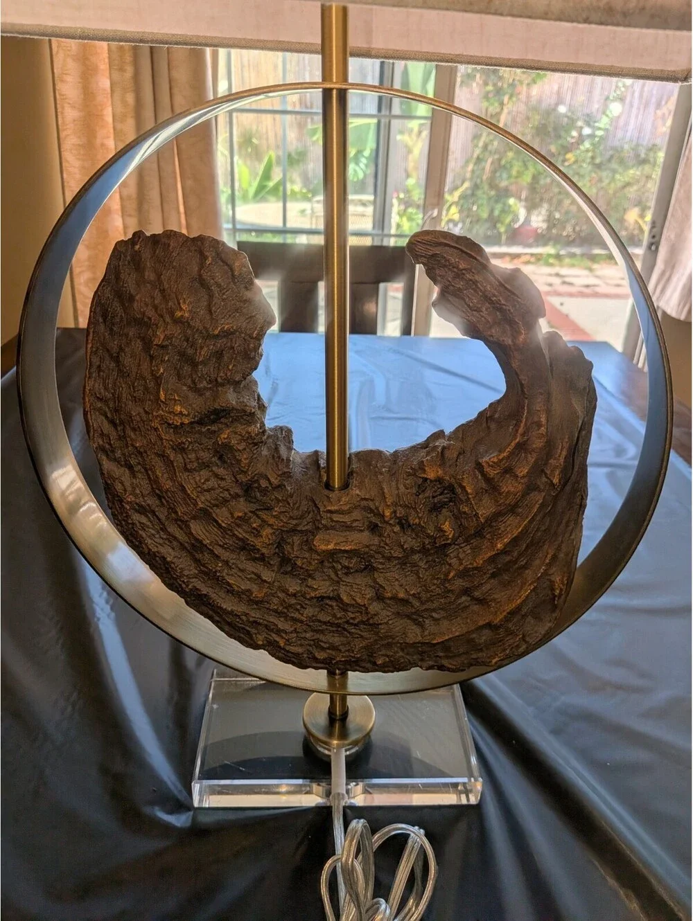 Uttermost Ambler Driftwood Table Lamp Oatmeal Shades Rustic Luxury SINGLE